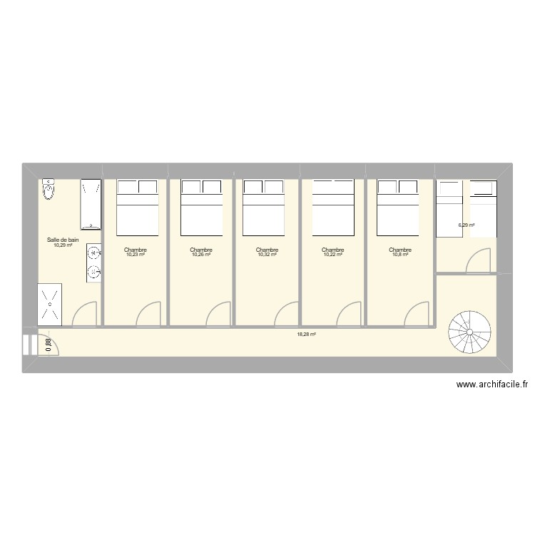 Chêne Morin. Plan de 8 pièces et 87 m2