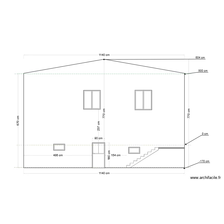 NOUVEAU BAT A facade est. Plan de 