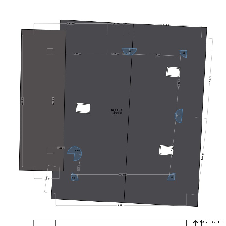 Plan toiture actuelle. Plan de 10 pièces et 144 m2