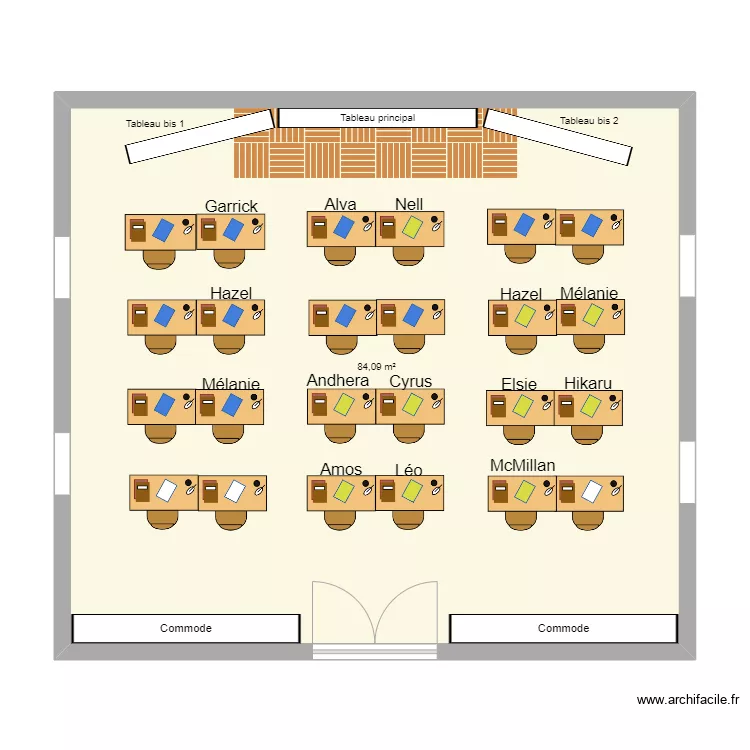 Salle d'astronomie. Plan de 