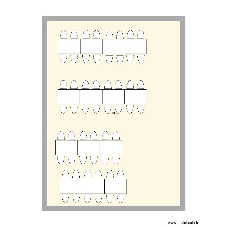 4 barres H. Plan de 1 pièce et 72 m2