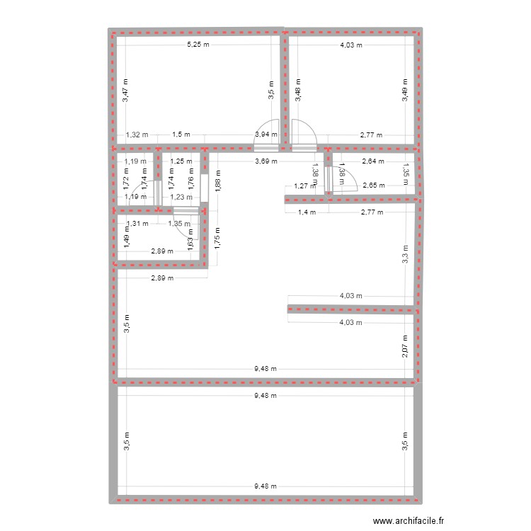 yata1. Plan de 6 pièces et 129 m2