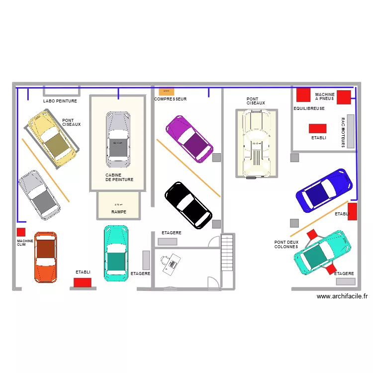 blasimon apr&eacute;s. Plan de 3  et 45 m²
