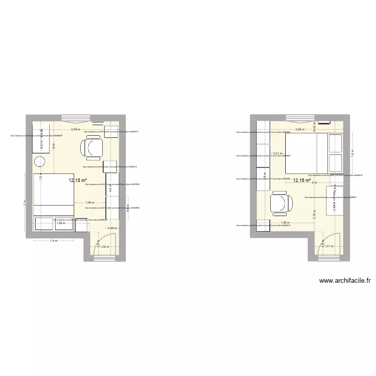 Chambre Max STORKLINTA. Plan de 2 et 24 m² Chambre Max STORKLINTA. Plan de 2 et 24 m²