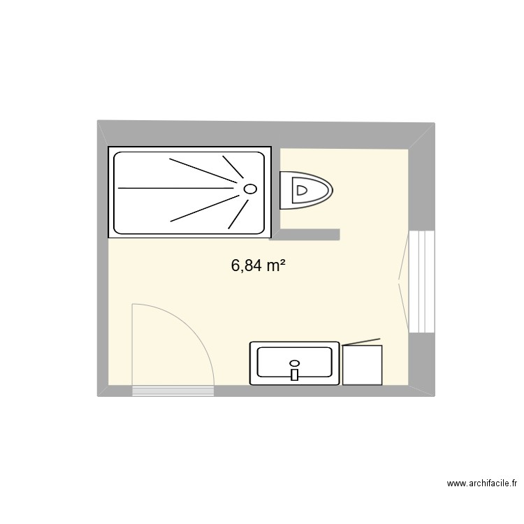 Domaine. Plan de 1 pièce et 7 m2