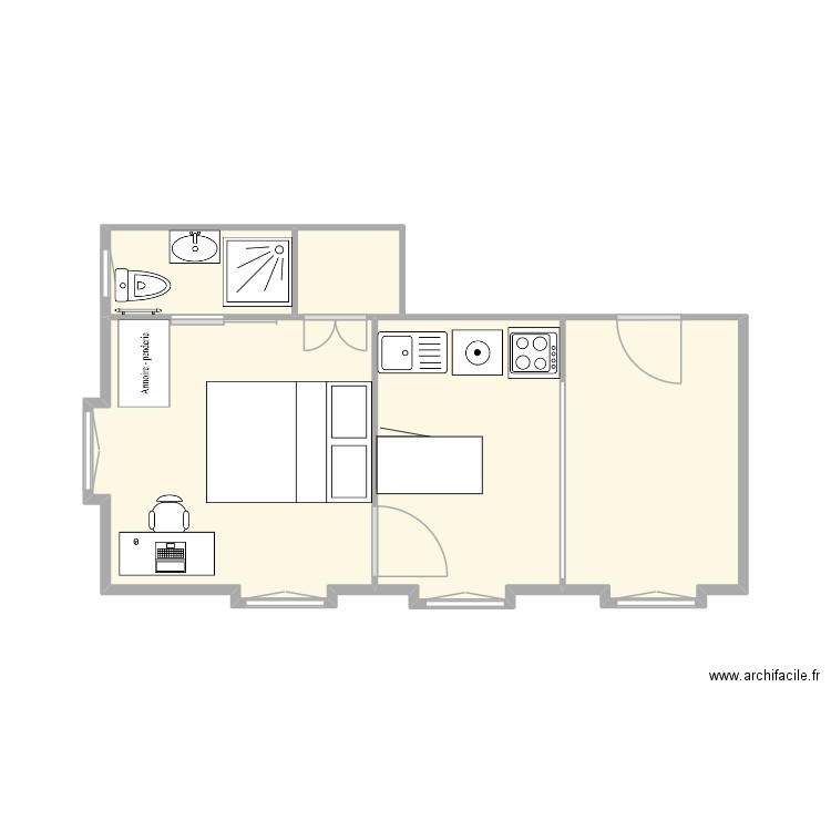 71 Del Bello Meubles. Plan de 5 pièces et 25 m2