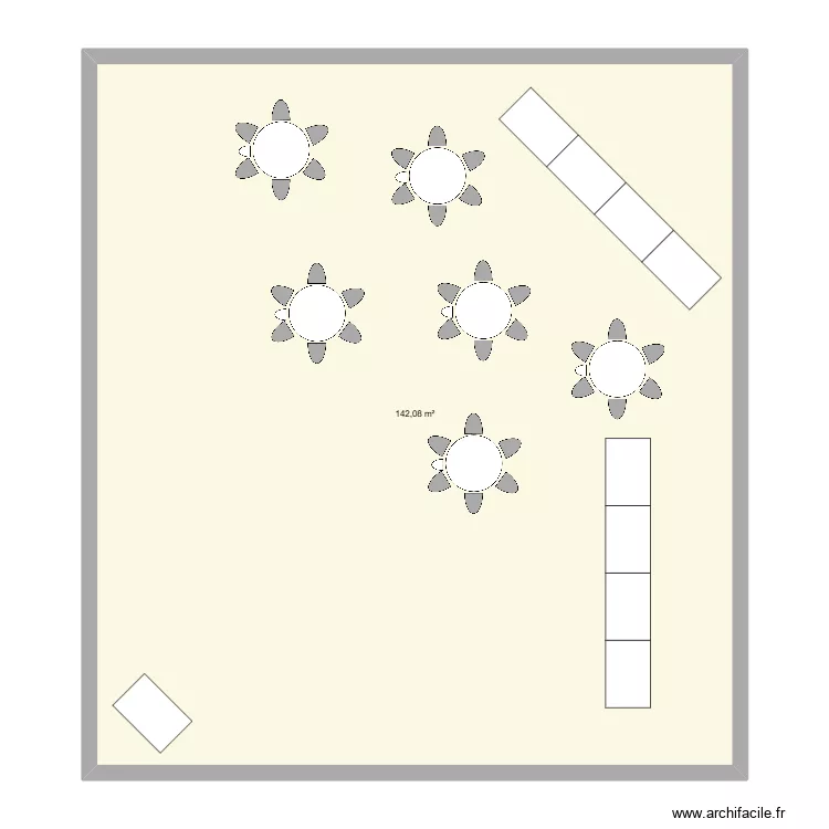 mariage. Plan de 1  et 142 m²