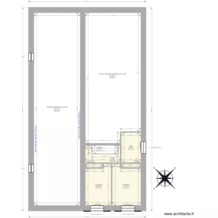 GUIRAUD de LEVIZAC. Plan de 