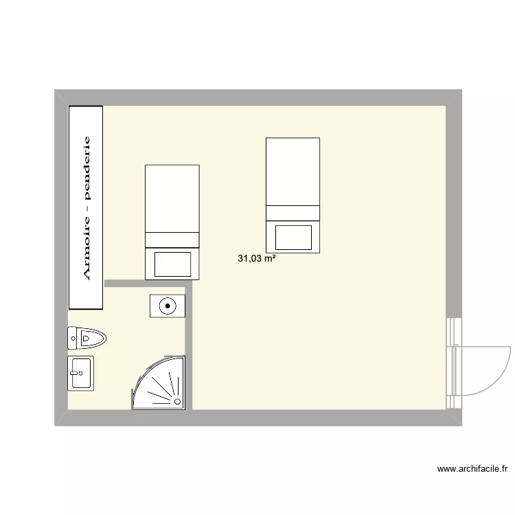 Gustavia. Plan de 1 pièce et 31 m²