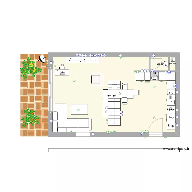 OLI SALON CUISINE 2 ELECTRICITE. Plan de 