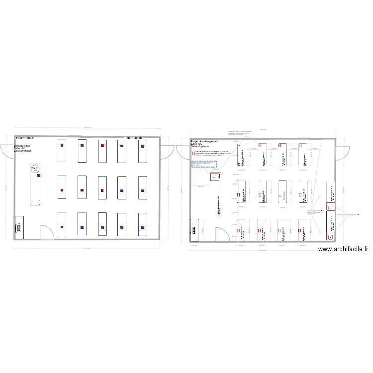 salle 106. Plan de 2 pièces et 151 m2