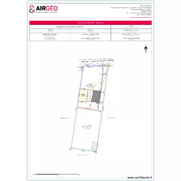 FACADE DU HANGAR. Plan de 