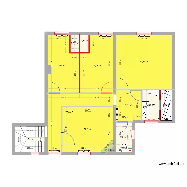 Bombart R+1 - am&eacute;nagement. Plan de 