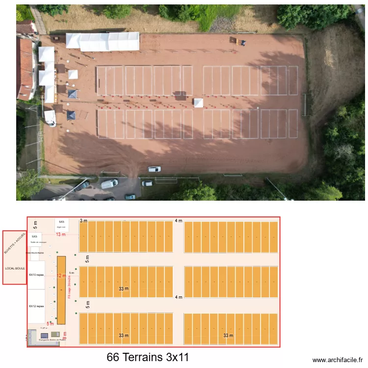 PROJET PLAN TOURNOI indiv  et triplettes. Plan de 