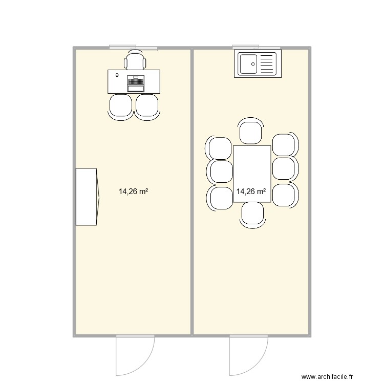 GROUPE ROGER MARTIN. Plan de 2 pièces et 29 m2