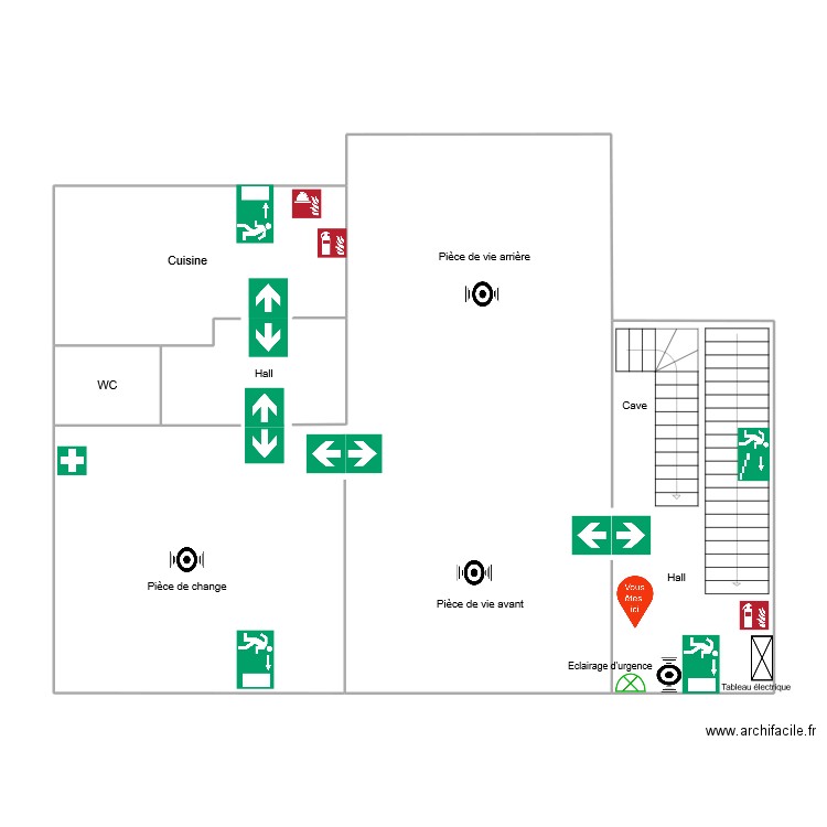 Plan d'évacuation . Plan de 0 pièce et 0 m2