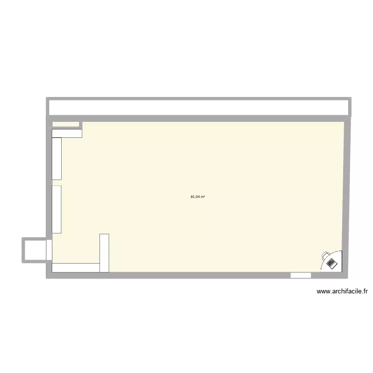 intermarch&eacute;. Plan de 1 pièce et 81 m²
