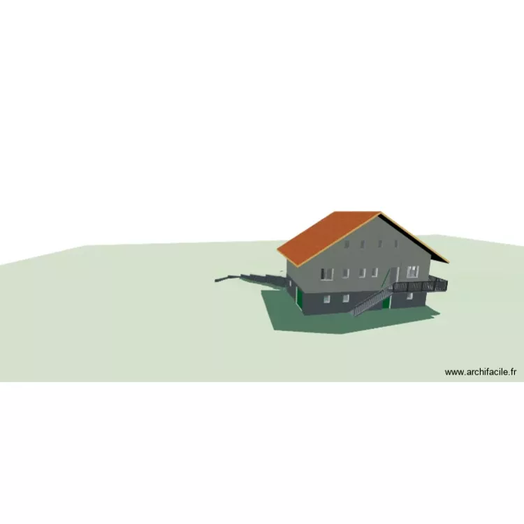 relev&eacute; Existant avec mur de soutenement. Plan de 17 Pièces et 287 m²