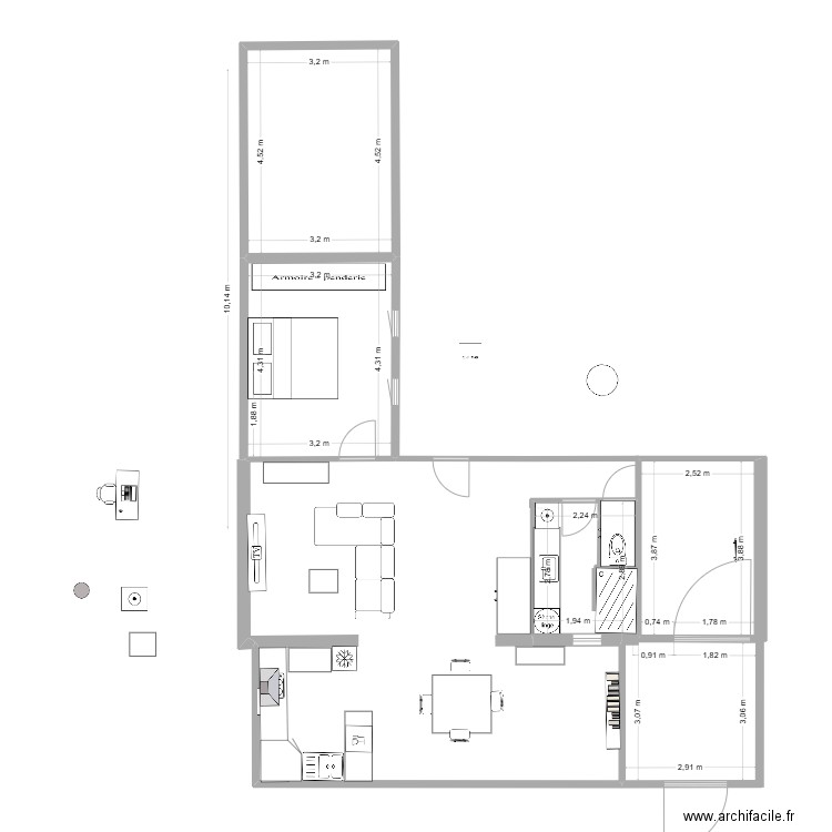 la ciotat 344. Plan de 5 pièces et 53 m2