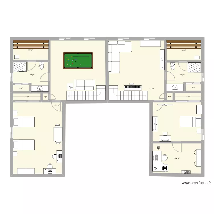 FG-41C. Plan de 13  et 136 m²
