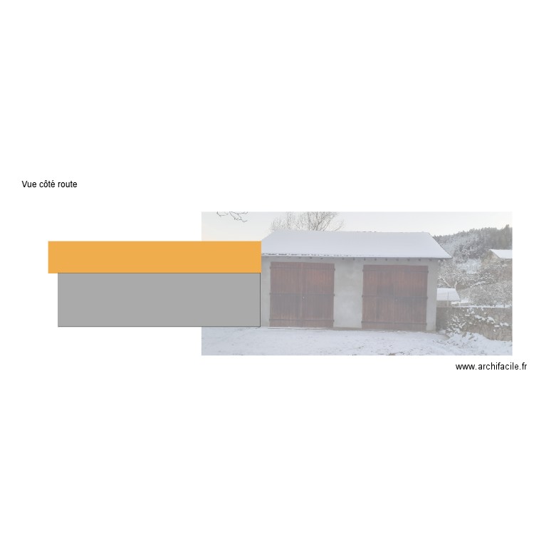 Extention Garage Vue côté Route. Plan de 0 pièce et 0 m2