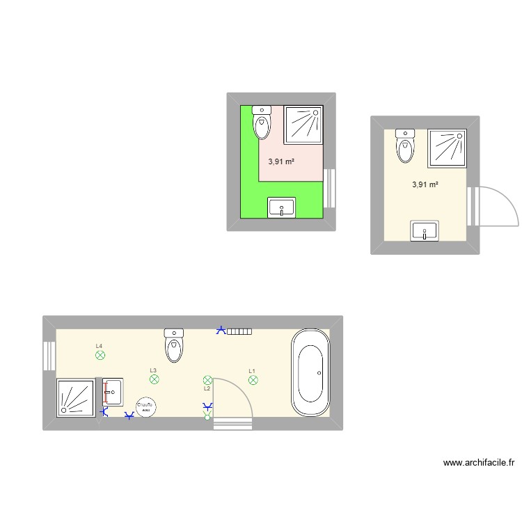 SDB VOLUMES. Plan de 0 pièce et 0 m2