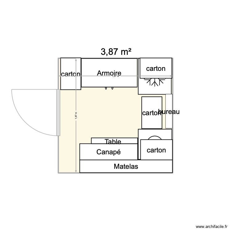 Box 3,8m2. Plan de 0 pièce et 0 m2