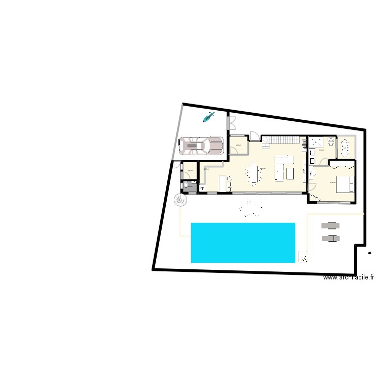 villa 2 ko Samui. Plan de 9 pièces et 102 m2