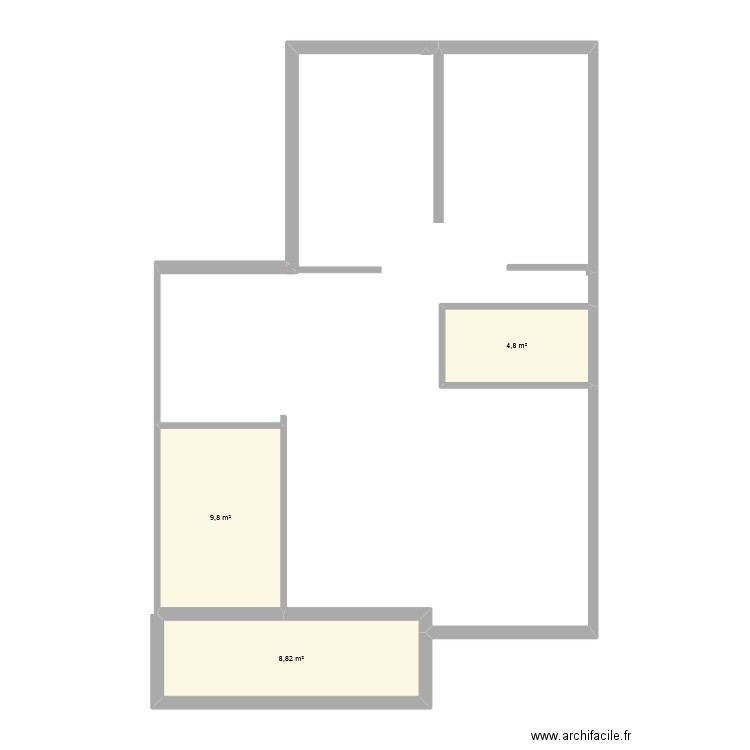 appartement. Plan de 3 pièces et 23 m2