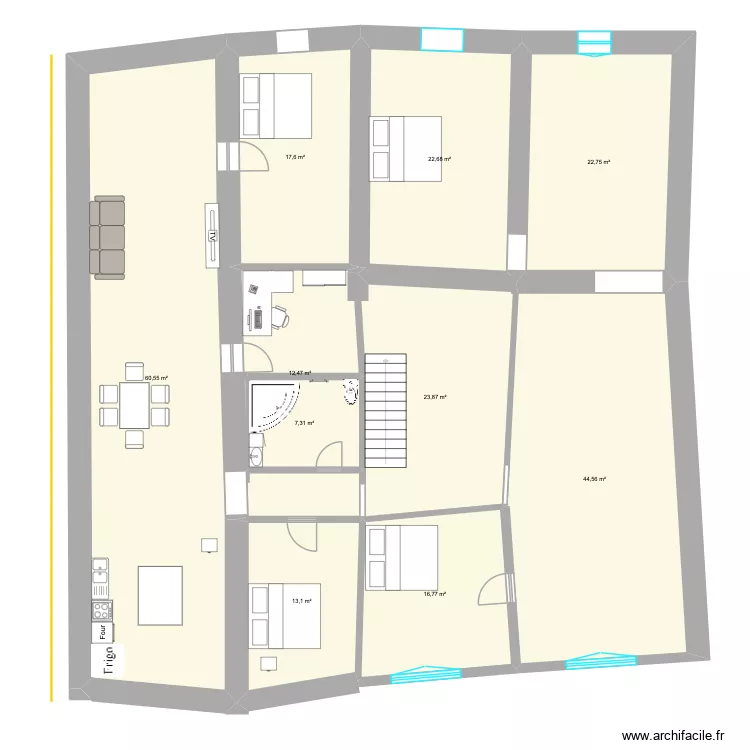 BOUVERET +1 v4(REPARTITION)& amenagement1. Plan de 10 Pièces et 242 m²