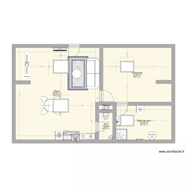 comble de jean 3. Plan de 5 pièces et 72 m² comble de jean 3. Plan de 5 pièces et 72 m²