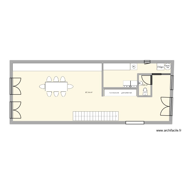 Plan &eacute;table apr&egrave;s travaux. Plan de 0 pièce et 0 m2