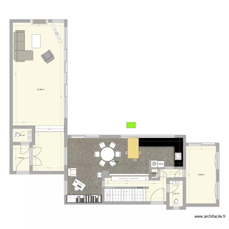 Bussi&egrave;re new travaux nu 004856. Plan de 8 Pièces et 128 m²