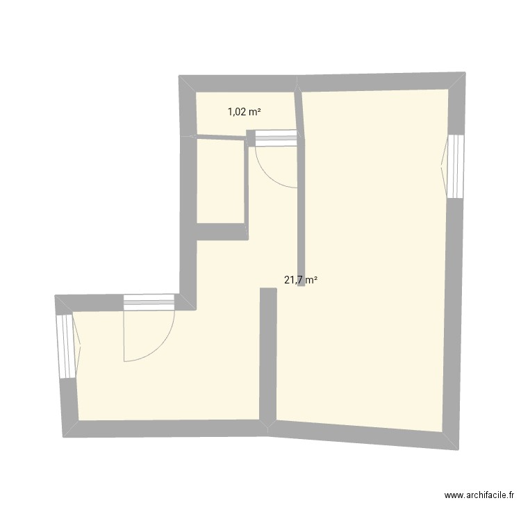 Appart Villejuif. Plan de 2 pièces et 23 m2