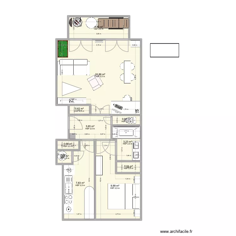 Versailles1. Plan de 11 et 55 m² Versailles1. Plan de 11 et 55 m²