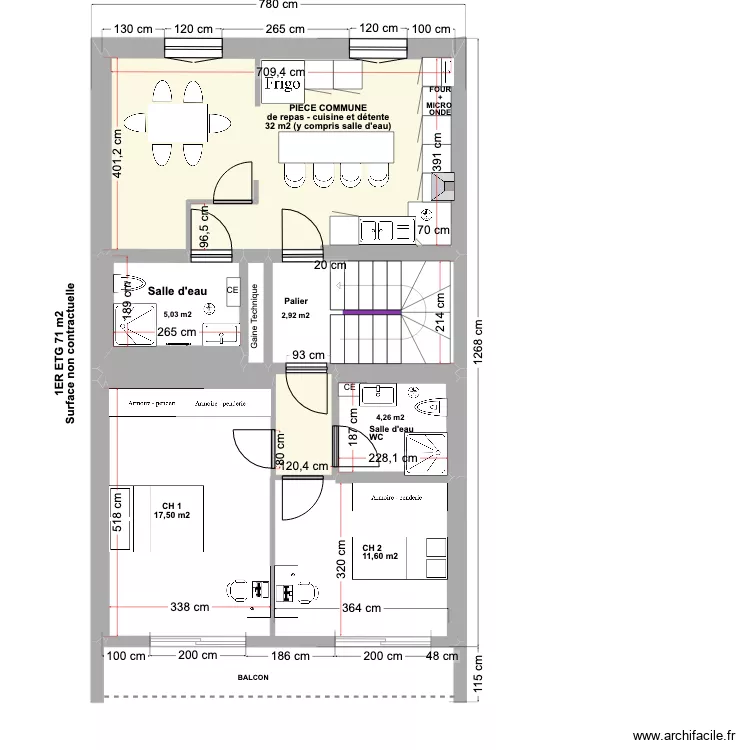 21 Bis plaine 1ER ETAGE V1 Etudiant  06-2024. Plan de 