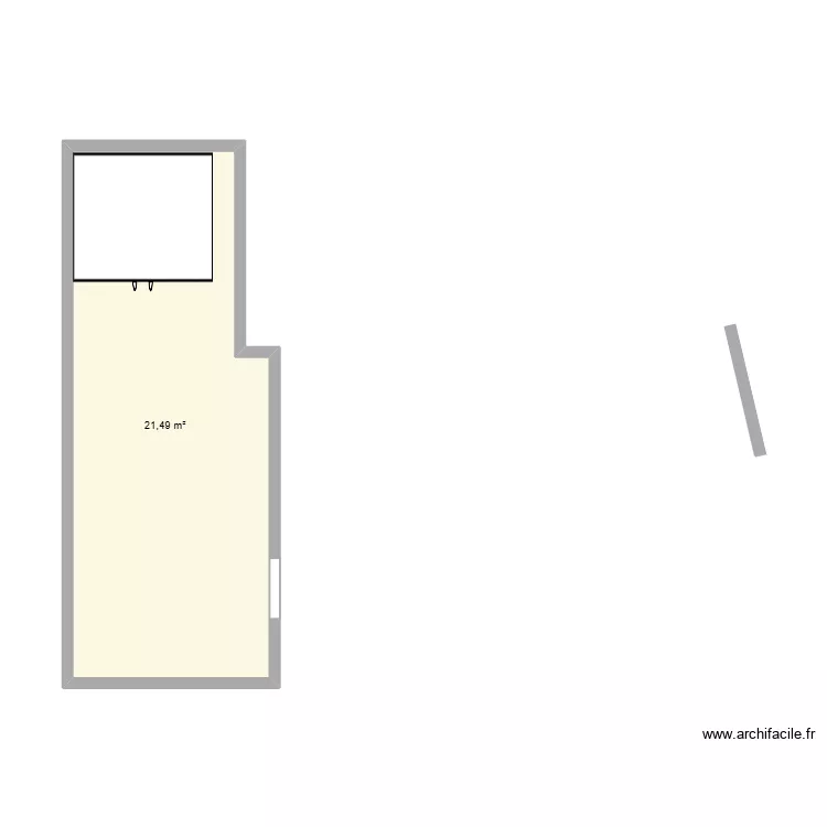 resto. Plan de 1 pièce et 21 m² resto. Plan de 1 pièce et 21 m²