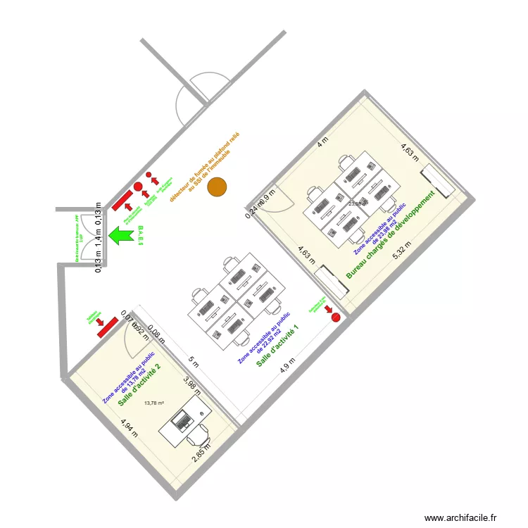 assoc sécurité. Plan de 2 et 38 m² assoc sécurité. Plan de 2 et 38 m²