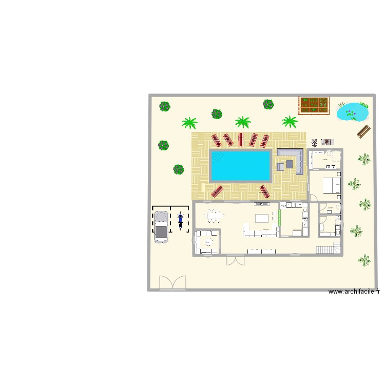 Dar Ourika. Plan de 5 pièces et 658 m2