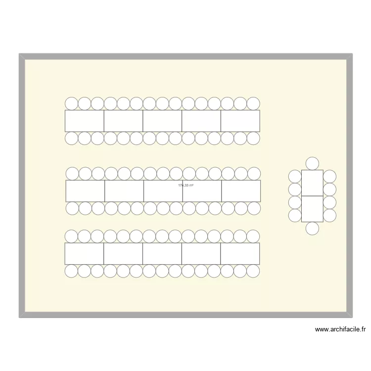 Mariage. Plan de 1  et 174 m²