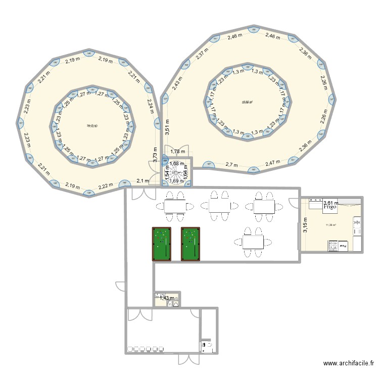 dream school. Plan de 7 pièces et 176 m2