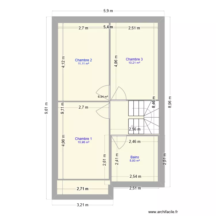 Maison Bauvin étage. Plan de 5 et 79 m² Maison Bauvin étage. Plan de 5 et 79 m²