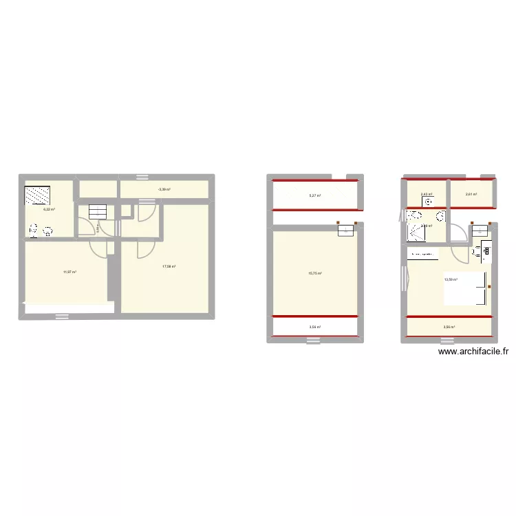Chambre 1 étage test. Plan de 12 pièces et 89 m² Chambre 1 étage test. Plan de 12 pièces et 89 m²