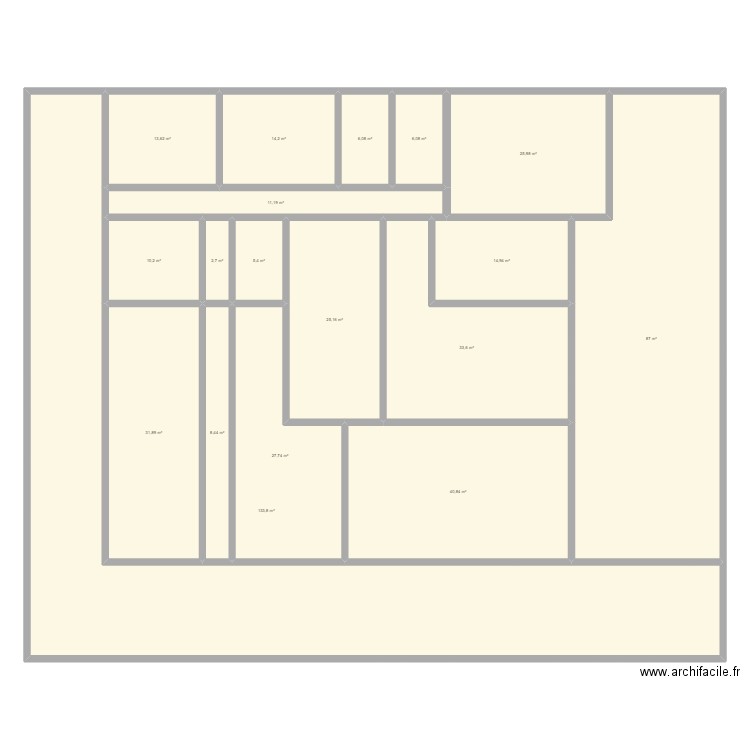 elo. Plan de 18 pièces et 499 m2