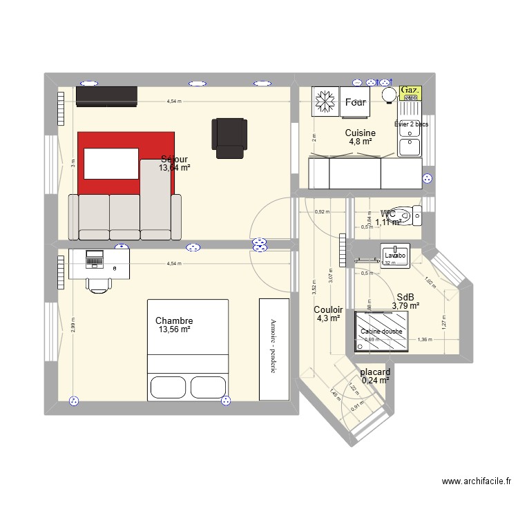 test3. Plan de 7 pièces et 41 m2