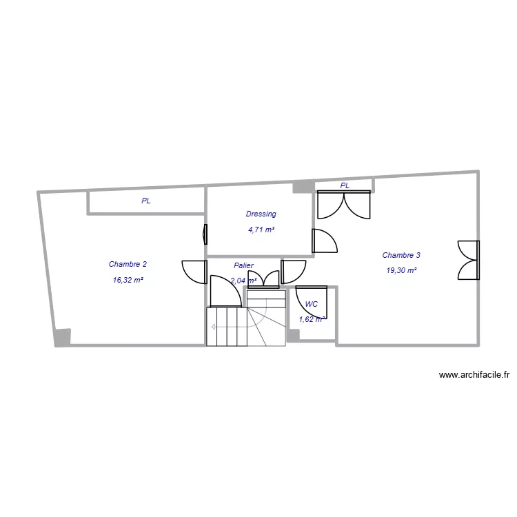 Merle 3ème étage. Plan de 10 et 43 m² Merle 3ème étage. Plan de 10 et 43 m²