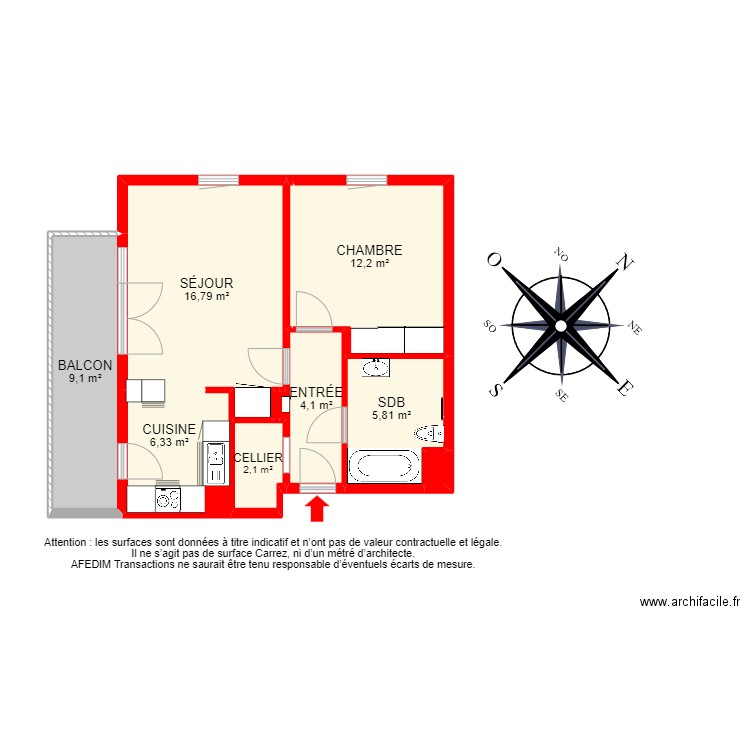 BI 16753 - . Plan de 14 pièces et 87 m2