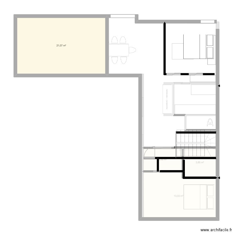 PLAN SAINT LUNAIRE 3. Plan de 4 pièces et 42 m2