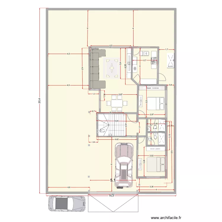 Plan Rez de chaussée avec mésures-révisé- salon révisé- alignement CU. Plan de 1 Pièce et 278 m² Plan Rez de chaussée avec mésures-révisé- salon révisé- alignement CU. Plan de 1 Pièce et 278 m²