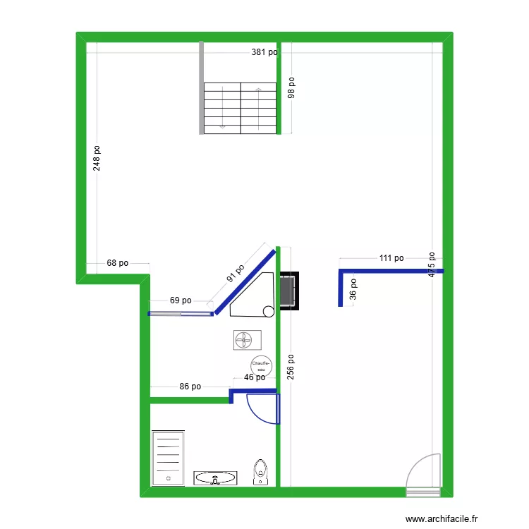 Sous-Sol. Plan de 1 Pièce et 107 m²